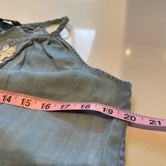 Tommy Bahama Chambray Embroidered Halter Dress with Detailing, Tencel, Size M - Picture 11 of 12